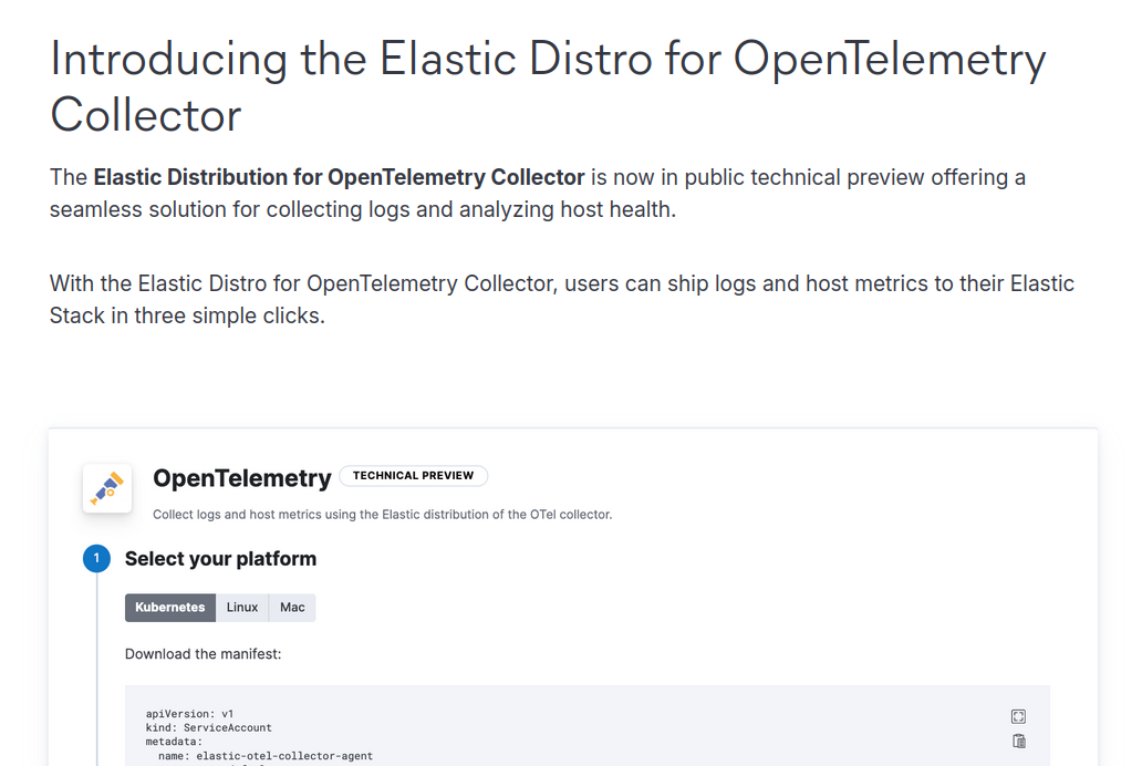 Introducing the Elastic Distro for OpenTelemetry Collector